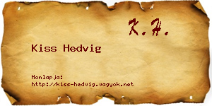 Kiss Hedvig névjegykártya